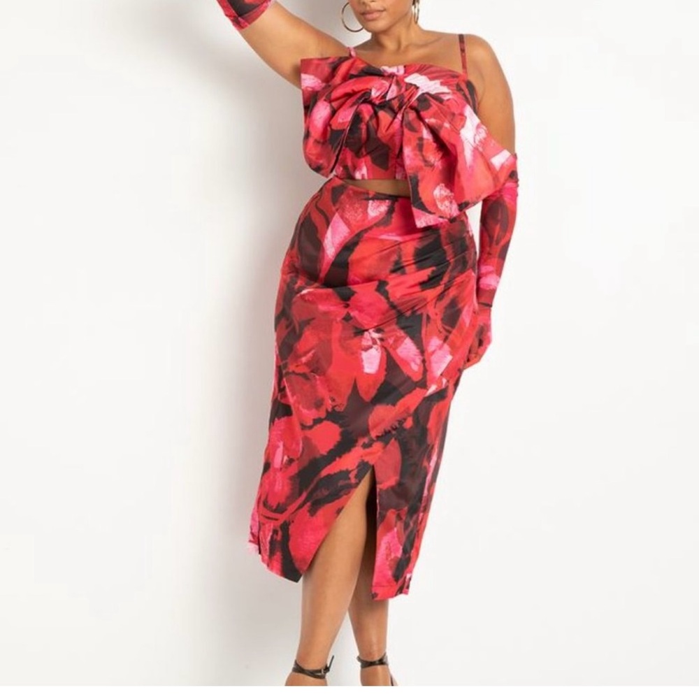 Elegant Red and Black Women's Skirt